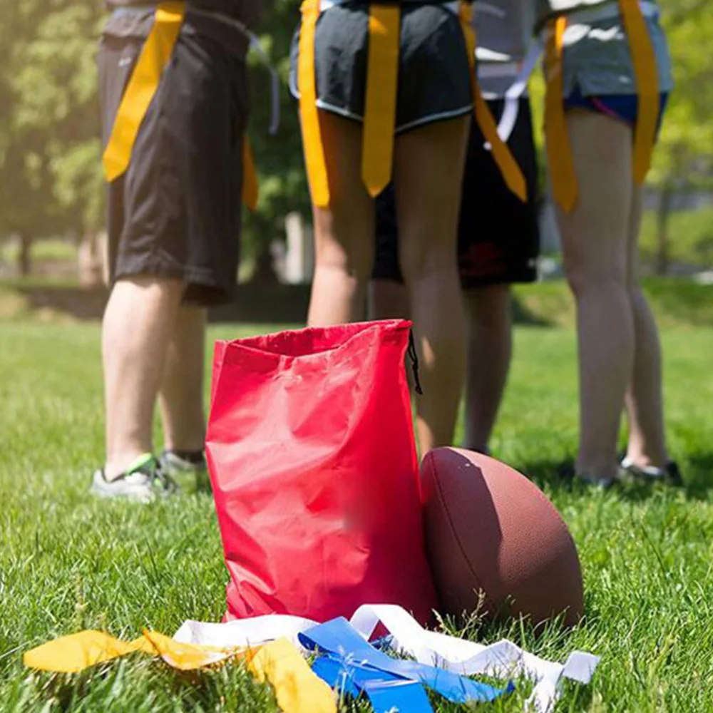 

2pcs Adults American Football Waist Belt Flag Rugby Game Streamer Accessories for Touch Games Practices Training (White Waist Be