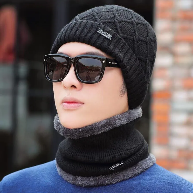 Брендовая Зимняя шляпа вязаная шапка шарф Skullies Beanies мужские зимние шапочки для мужчин и женщин Gorras шерстяной берет маска мужская шапка Кепка