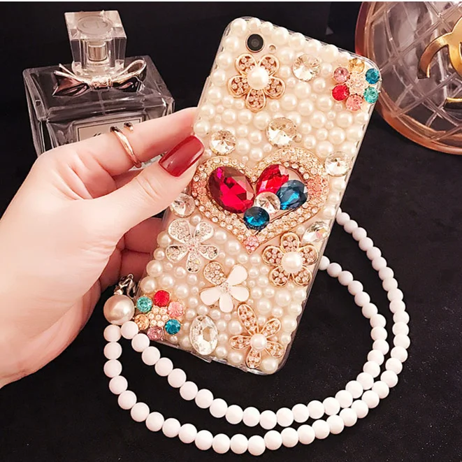 

Чехол для женщин, с жемчугом чехол для телефона, для OPPO A52, A72, A92, A92S, A91, A8, A3S, A5S, AX5S, AX7, A12, A11K, A12S, A12E, A83, A1K, A11, A11X