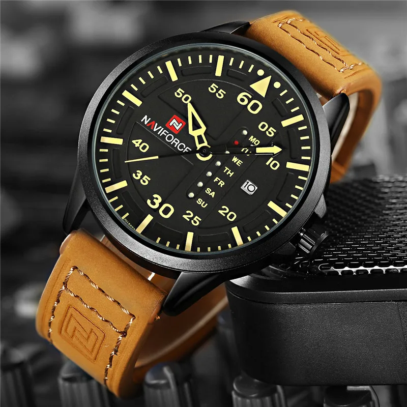 NAVIFORCE мужские часы Дата Неделя спортивные лучший бренд Роскошные военные