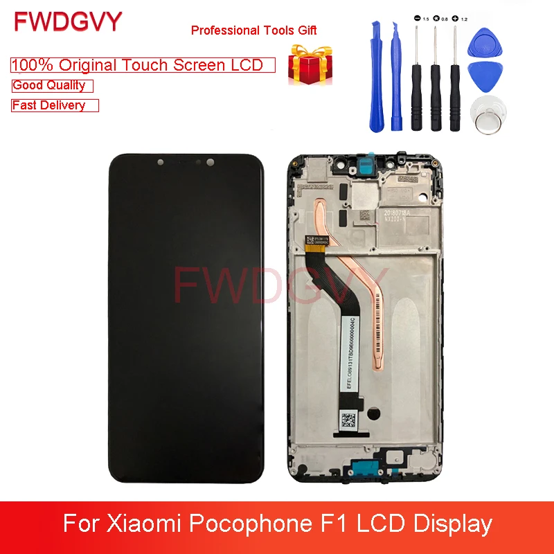 

Оригинальный ЖК-дисплей 6,18 дюйма для Xiaomi Pocophone F1, 10 сенсорных экранов, Сменные запасные части