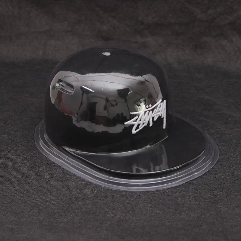 Funda de PVC para gorra de béisbol, cubierta transparente de plástico curvado, visera plana, 4 piezas por paquete, sin sombrero