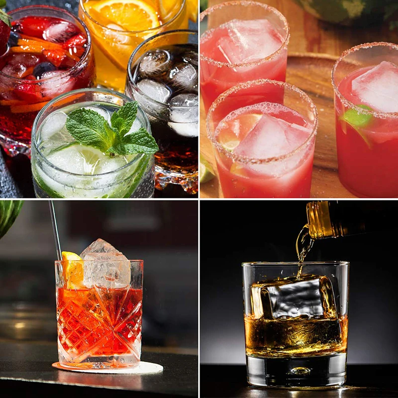 

Ice Cube Trays Set of 2, Whiskey Ice Ball Maker With Lids & Large Square Ice Cube Molds, Reusable Silicone Combo Mold , BPA Free