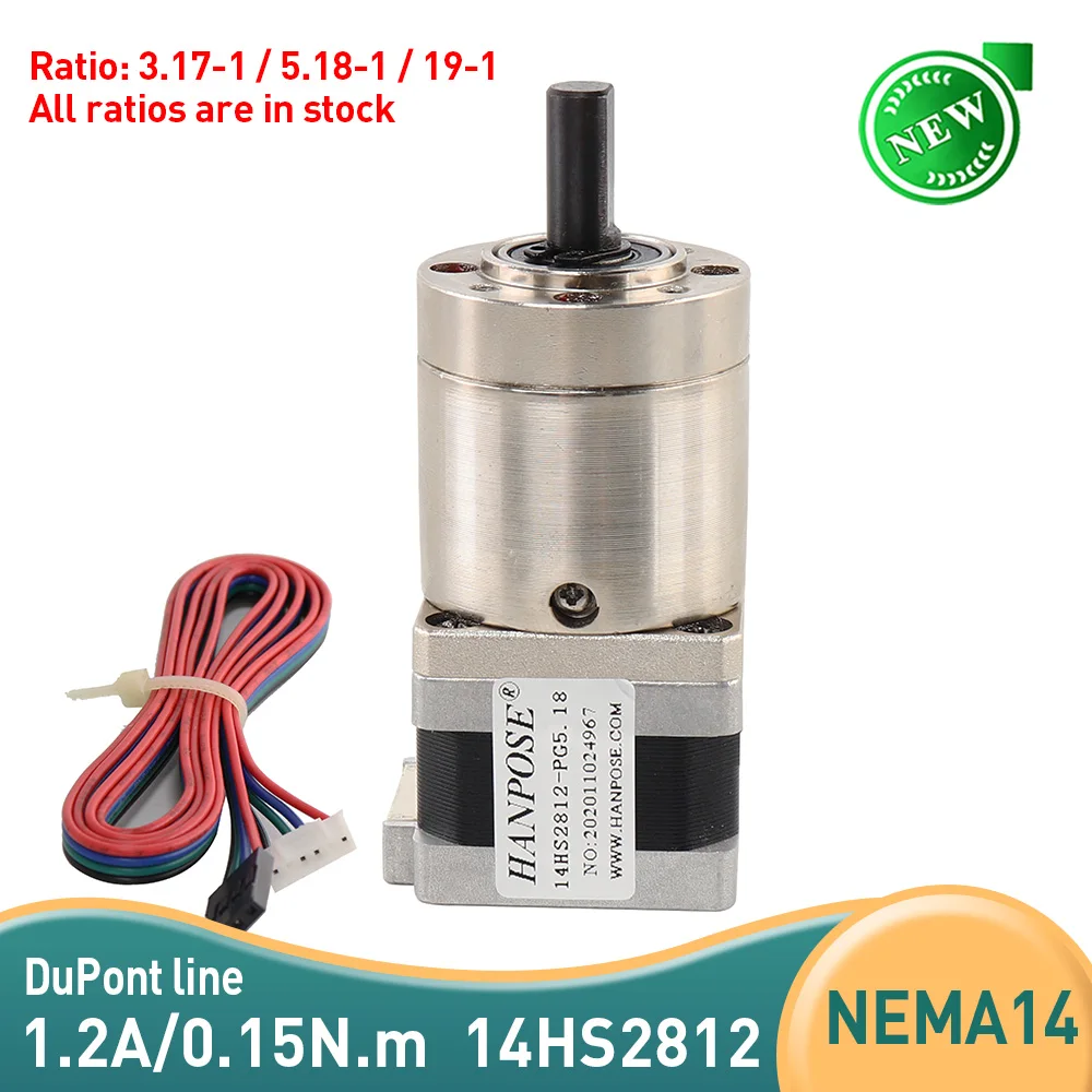 

Бесплатная доставка 1 шт. шаговый двигатель Nema14 14HS2812-мотор PG Экструдер Шестеренчатый шаговый двигатель соотношение 5,18: 1 Планетарная коробк...