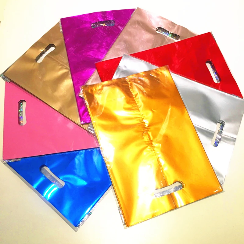 10 шт. алюминиевый пластиковый пакет с ручками для дня рождения рождественские