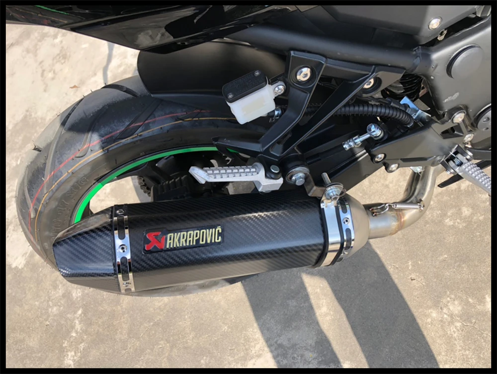 Универсальный мотоцикл Akrapovic выхлопной модифицированный глушитель для KAWASAKI ZX-6R Ninja 400 GSR600 FZ6 MT07 R3 RC 390 ATV Dirt Pit Bike