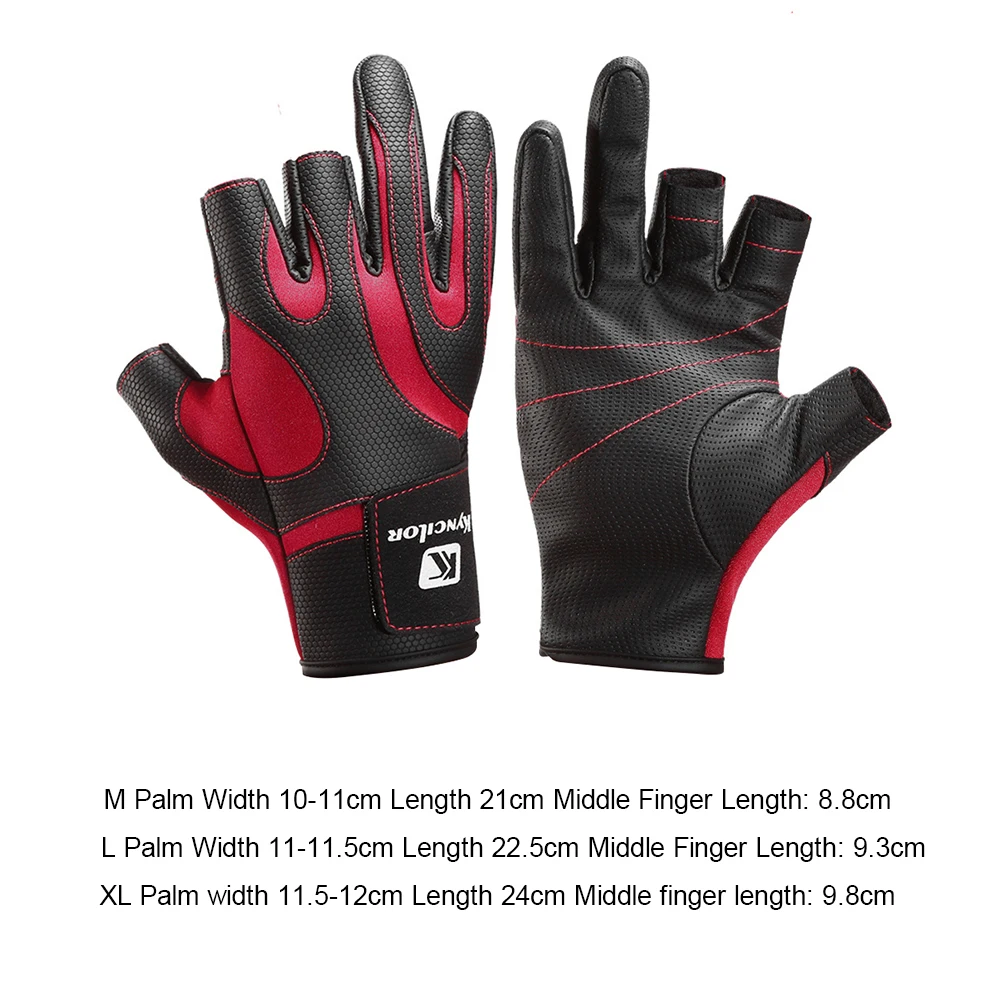 

3 Cut Fingers Fishing Gloves Unisex Anti-Slip Breathable Fishing Hiking Mittens For Outdoor Camping Sports Accessories