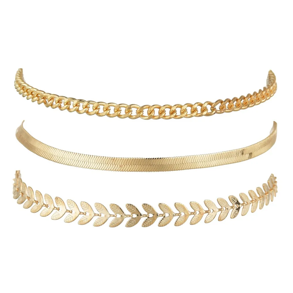 

3Pcs/Set Vintage Boho Anklets For Women Fashion Gold Snake Chain Arrow Charm Ankle Bracelet Female Foot Jewelry