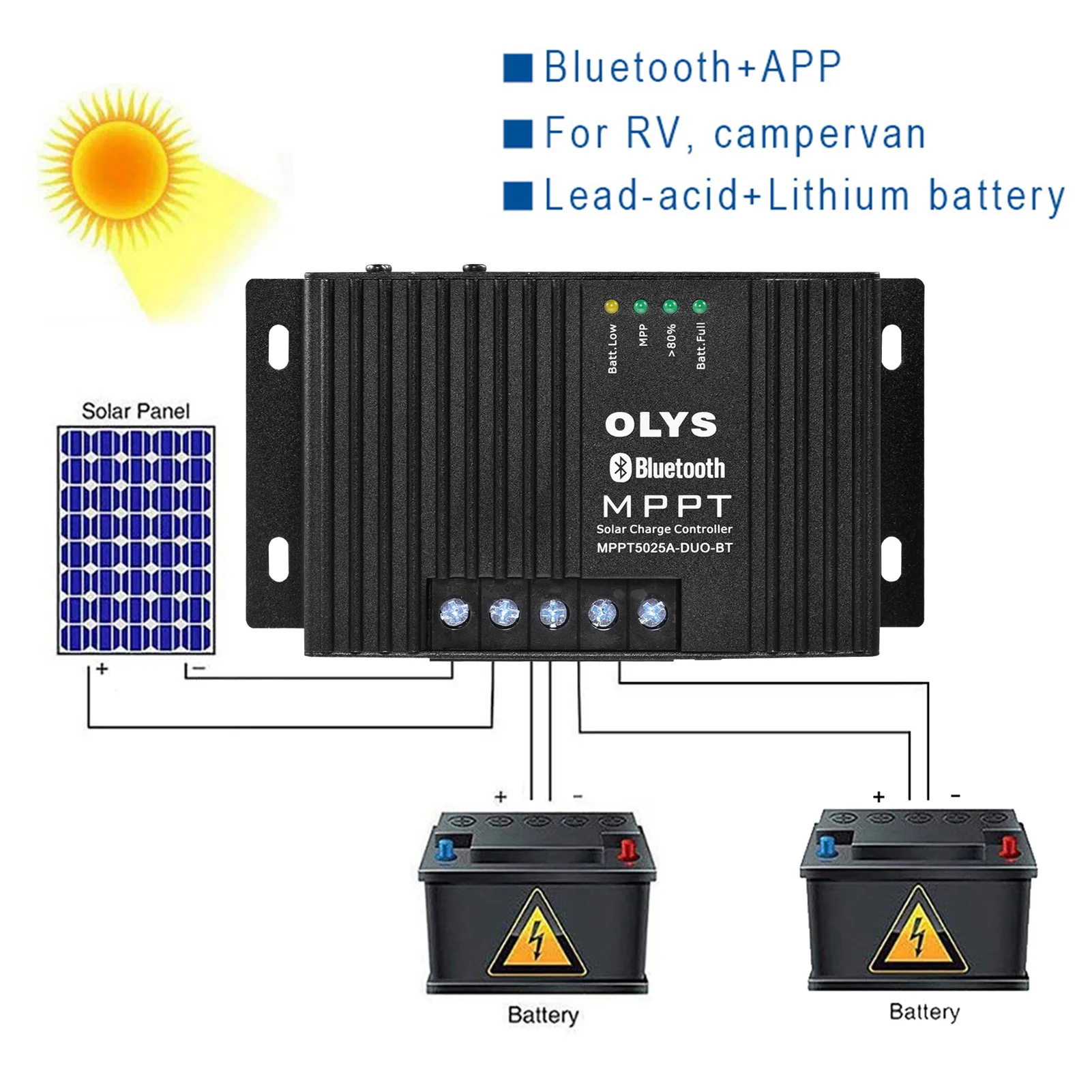 

350W 12V 25A MPPT Solar Charge Controller Solar Panel Charge Regulator with Bluetooth Module