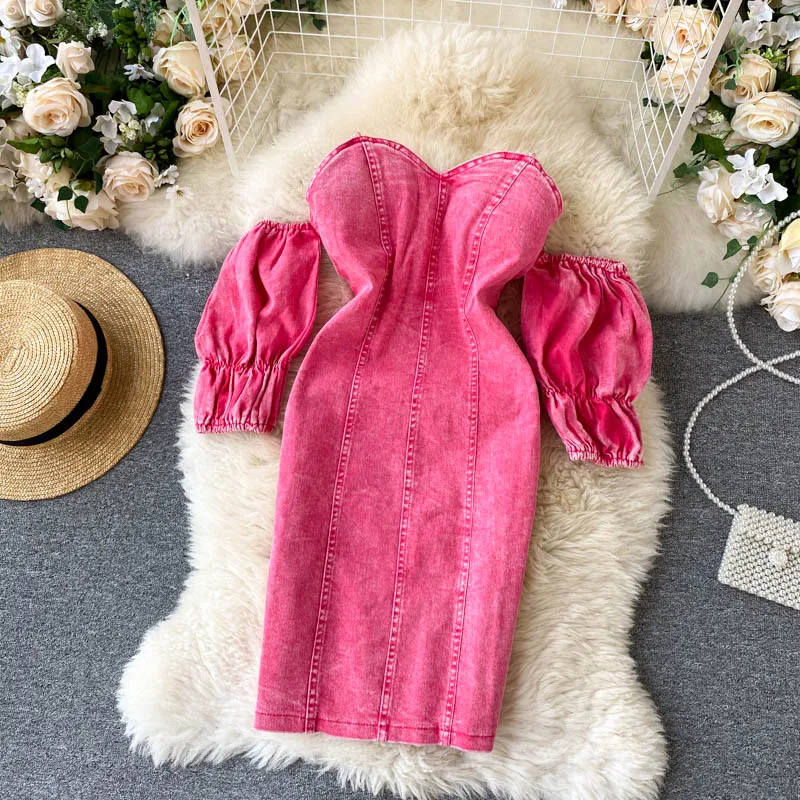 Дизайнерское сексуальное женское розовое платье с накладкой на грудь короткая