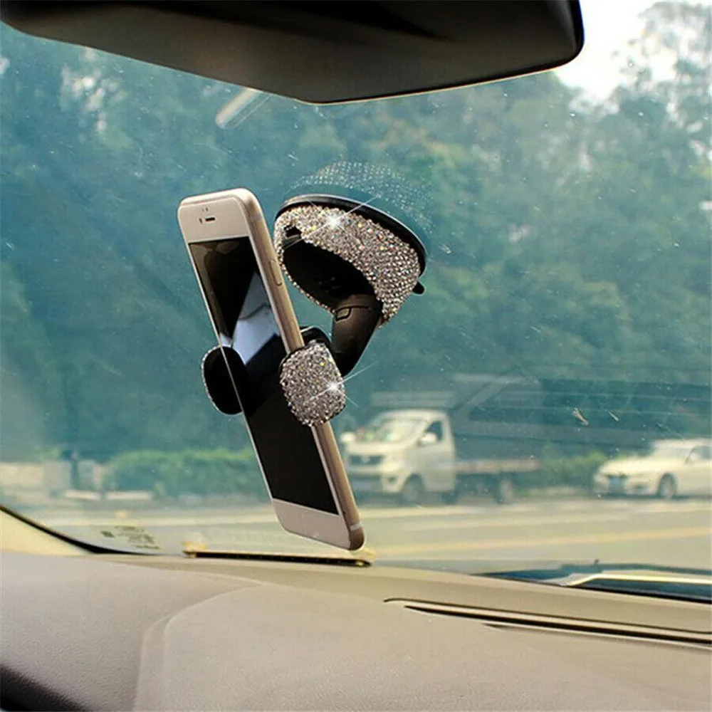 

Stand Phone Holder Universal Accessories Car Crystal Dashboard Interior
