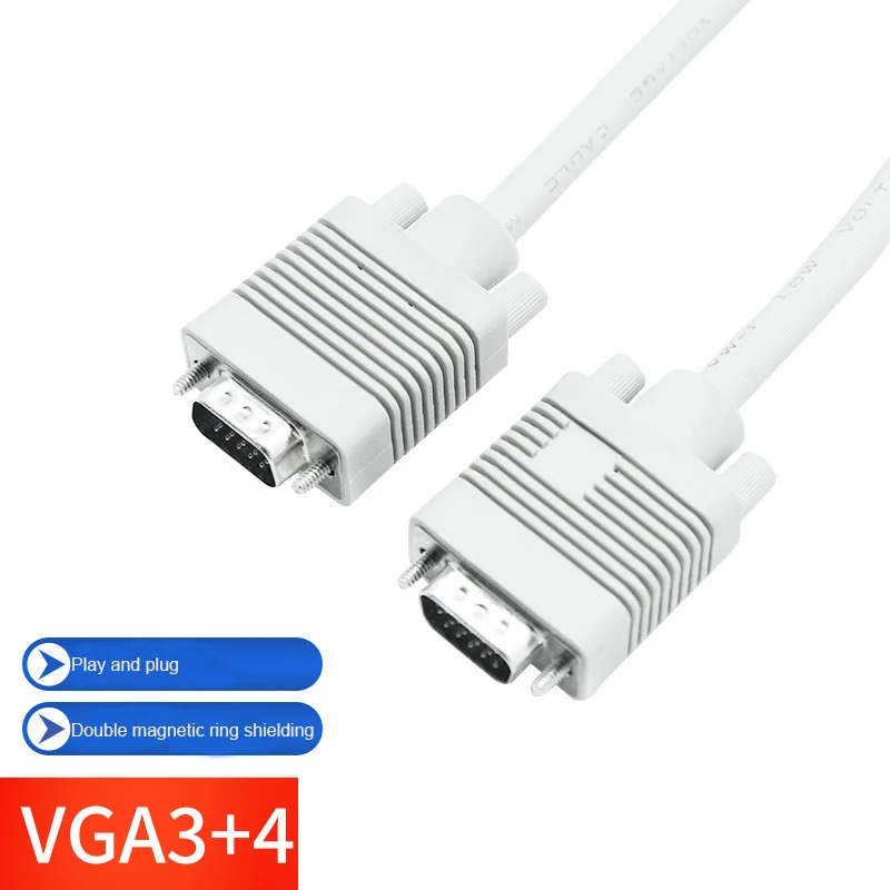 

VGA Cable 3+4 1.5m 3m 5m 10m 20m Braided Shielding VGA To VGA Cable For HDTV PC Laptop TV Box Projector Monitor cable vga
