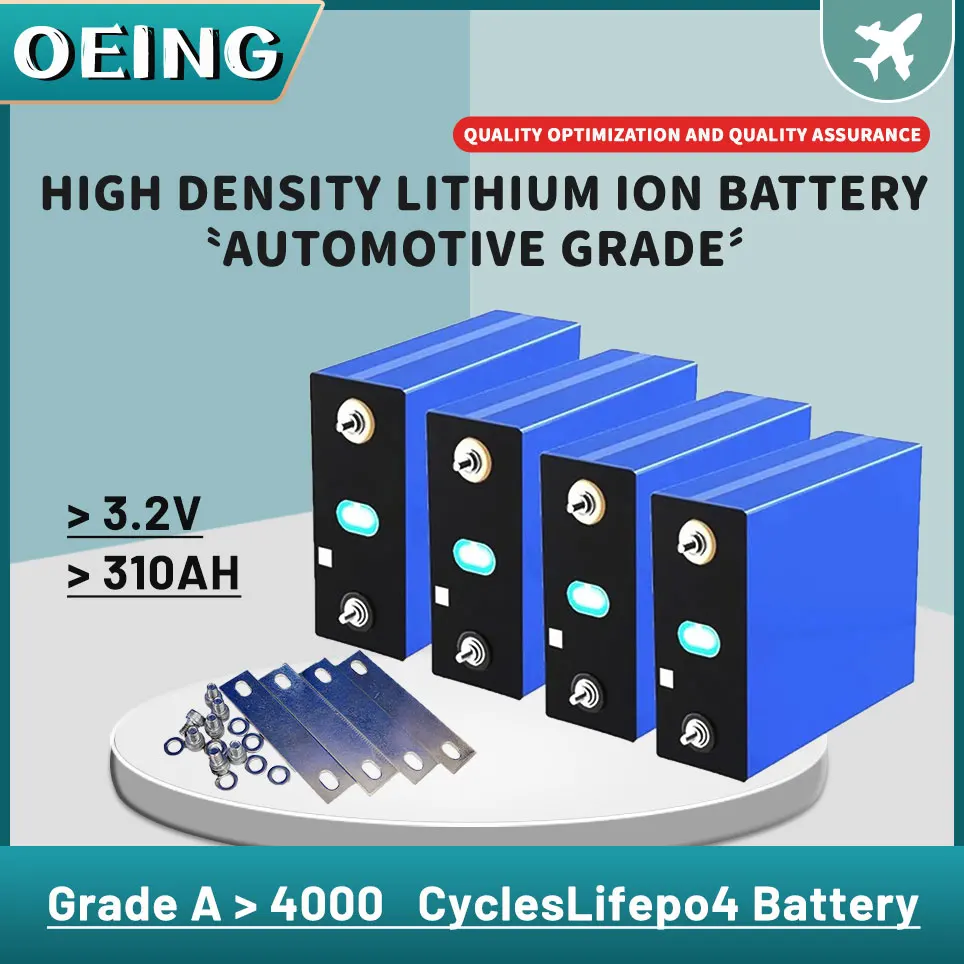 

100% original 3.2V 310ah 12V Battery Pack Lifepo4 Grade A DIY Rechargeable Energy storage CELL EU US Tax Free With Busbars