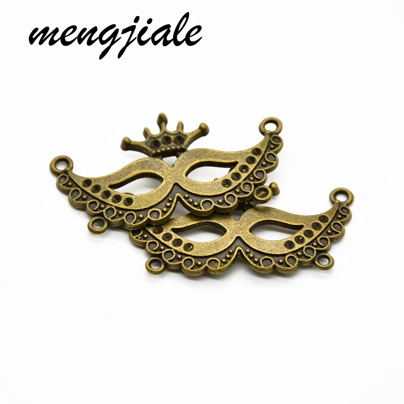 

8pcs Retro alloy Mask Connector charms fit Women's jewelry accessories 40*21mm