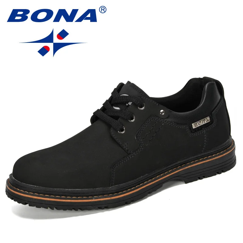 Мужская Уличная обувь BONA удобная рабочая из нубука Дизайнерские повседневные