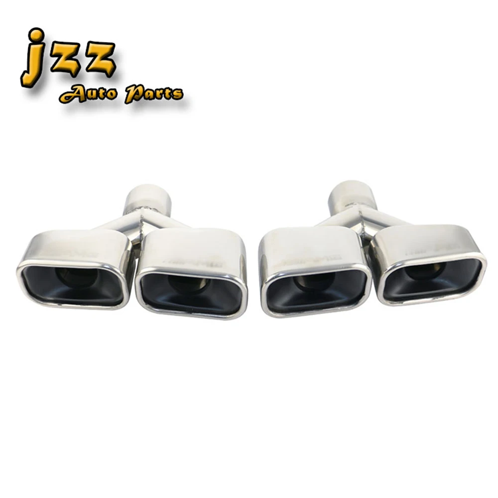 JZZ universal engraved 1PC 2.5'' square Dual exhaust pipe high-quality Stainless-Steel car tips square Vehicle tailpipe