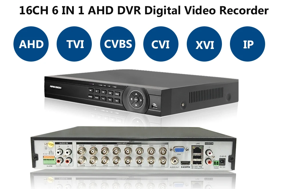 H.265 16CH 8CH 5MP AHD DVR цифровой видеорегистратор для видеонаблюдения камера безопасности Onvif сеть 16 каналов IP HD 1080P NVR электронная сигнализация