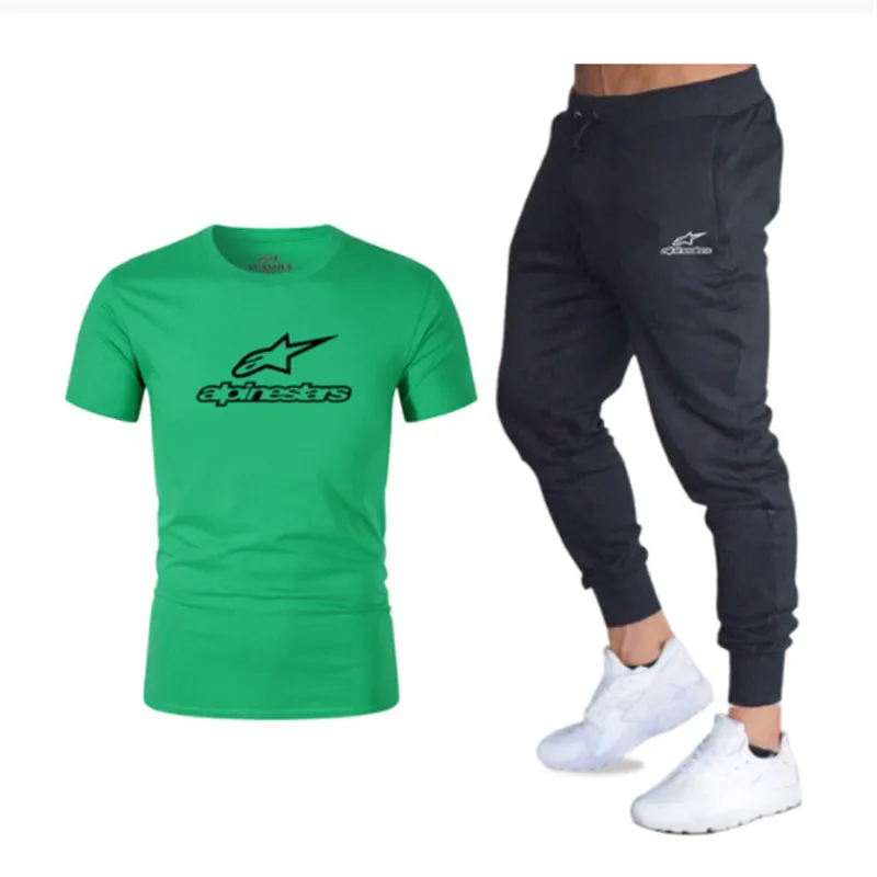 

2021 Summer New Casual Brand Sets Men's Suit T-shirt Clothes Short-sleeved Fashion T-shirt Pants Men's Sportswear Sweatpants