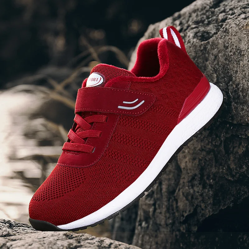 Fujin/зимние кроссовки с противоскользящей подошвой Хлопковая обувь для пожилых