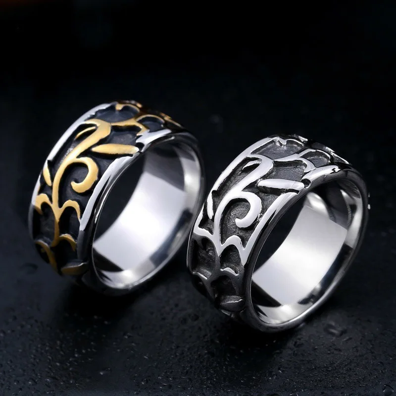 

Vintage Plant Vine Ring Nordic Popular Classical Plant Pattern Gold Silver Color Ring Fashion Men’s Jewelry Gift