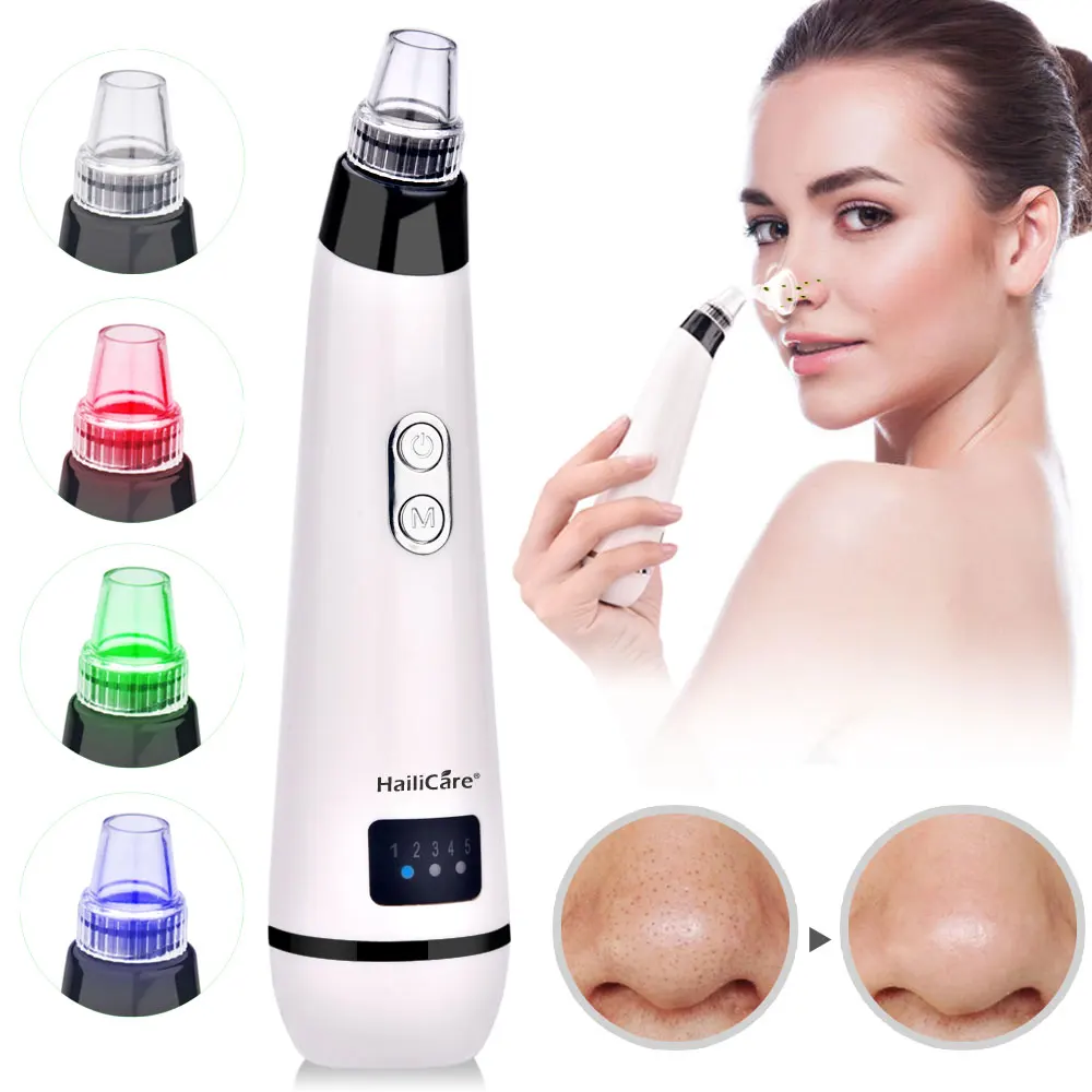 Blackhead Remover Blackhead Vacuum Suction Face Deep Pore Cleansing Acne Pimple Removal Facial SPA Diamond Beauty Skin Care Tool - Цвет: White With Logo