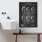 Винтажная школьная доска плакат ванная комната зеркало зубная щетка сиденье для унитаза патент настенные художественные принты Современное украшение дома Картина на холсте