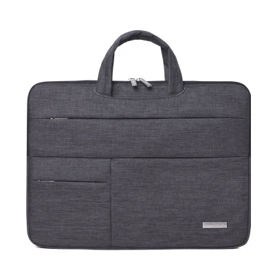 BAGSMART 15,6 дюймовый портфель для ноутбука, сумка, нейлоновый портфель, Офисные Сумки, деловые компьютерные сумки синего цвета - Цвет: Темно-серый