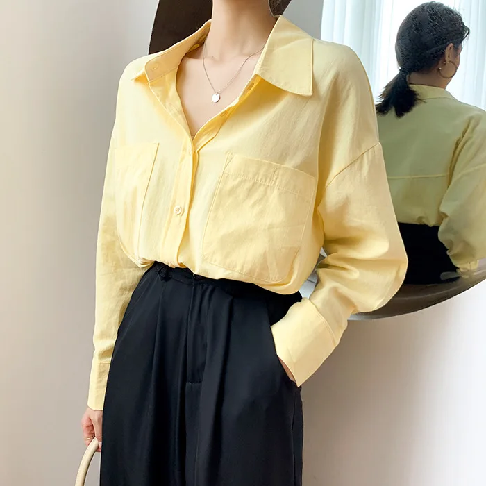2020 Autumn Cotton White Blouse Korean Long Sleeve Womens And Blouses Women Shirts Blusas Roupa Feminina Tops