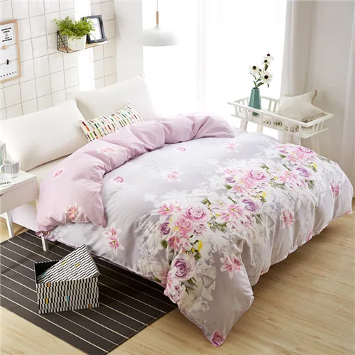 lover flower purple Домашний текстиль цветок пододеяльник Новое поступление постельные стеганые одеяла один дополнительные одеяла отель серый цветок постельное белье 150*200 см - Цвет: lover flower purple
