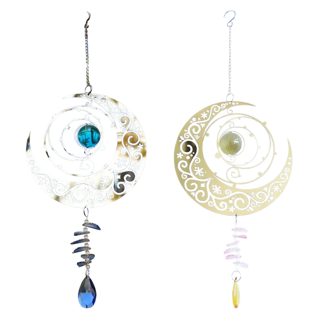 

Crystals ,Prism Hanging Bead Chain Moon Hanging Ornament for Window Home Garden Yard Décor
