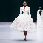 Женская Тюлевая юбка с оборками, пышная белая юбка миди с оборками, для невесты, для дня рождения