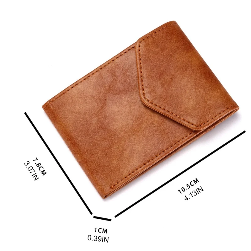 

Men RFID Blocking Wallet Vintage PU Leather Purse Slim Coin Change Pocket Large Capacity