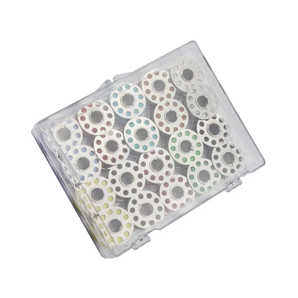 

1set Metal Bobbins With Colors Sewing Machine Bottom Thread Spools Yarn Sewing Spool Kit Practical Sewing Accessories