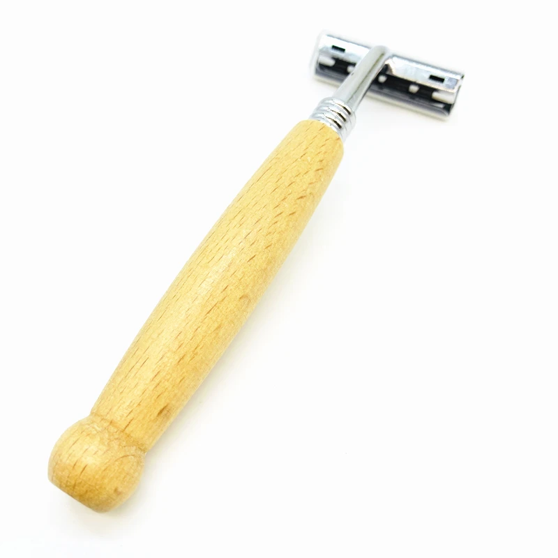 razor Бритвенная бритва натуральная деревянная ручка Безопасная бритва из нержавеющей стали - Цвет: razor