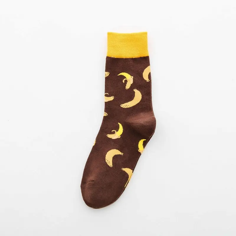 Banana Женские носки осень зима женские хлопковые носки Harajuku женские повседневные носки с героями мультфильмов женские носки дропшиппинг - Цвет: Banana