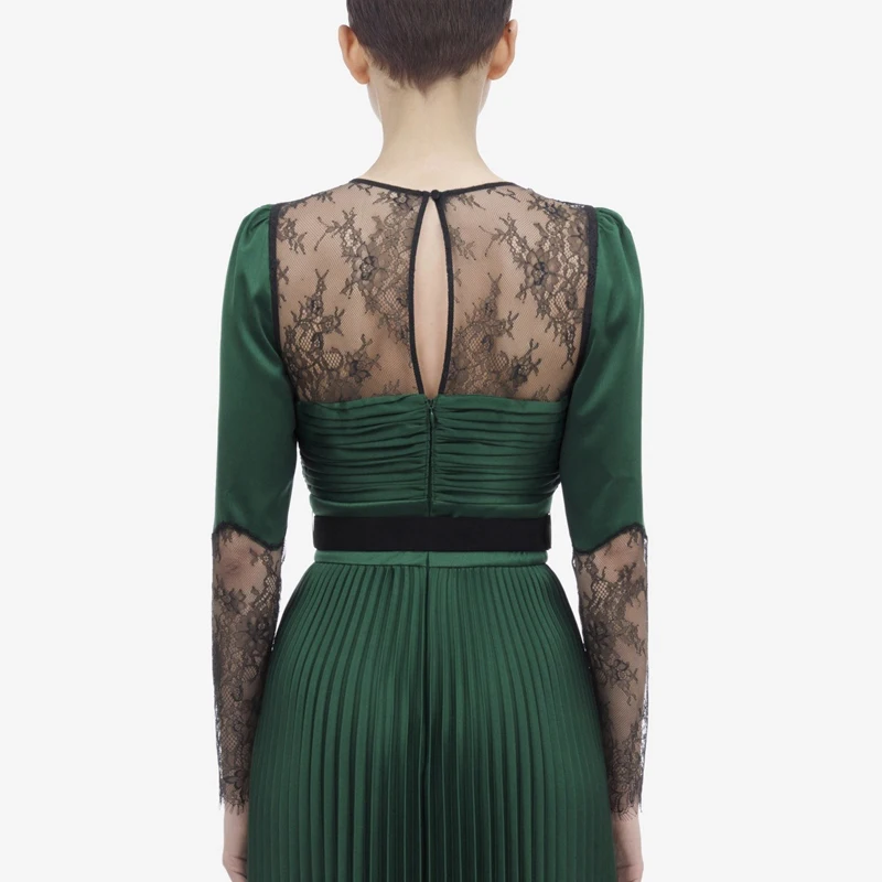 Элегантное Плиссированное сатиновое платье макси для женщин новинка 2019