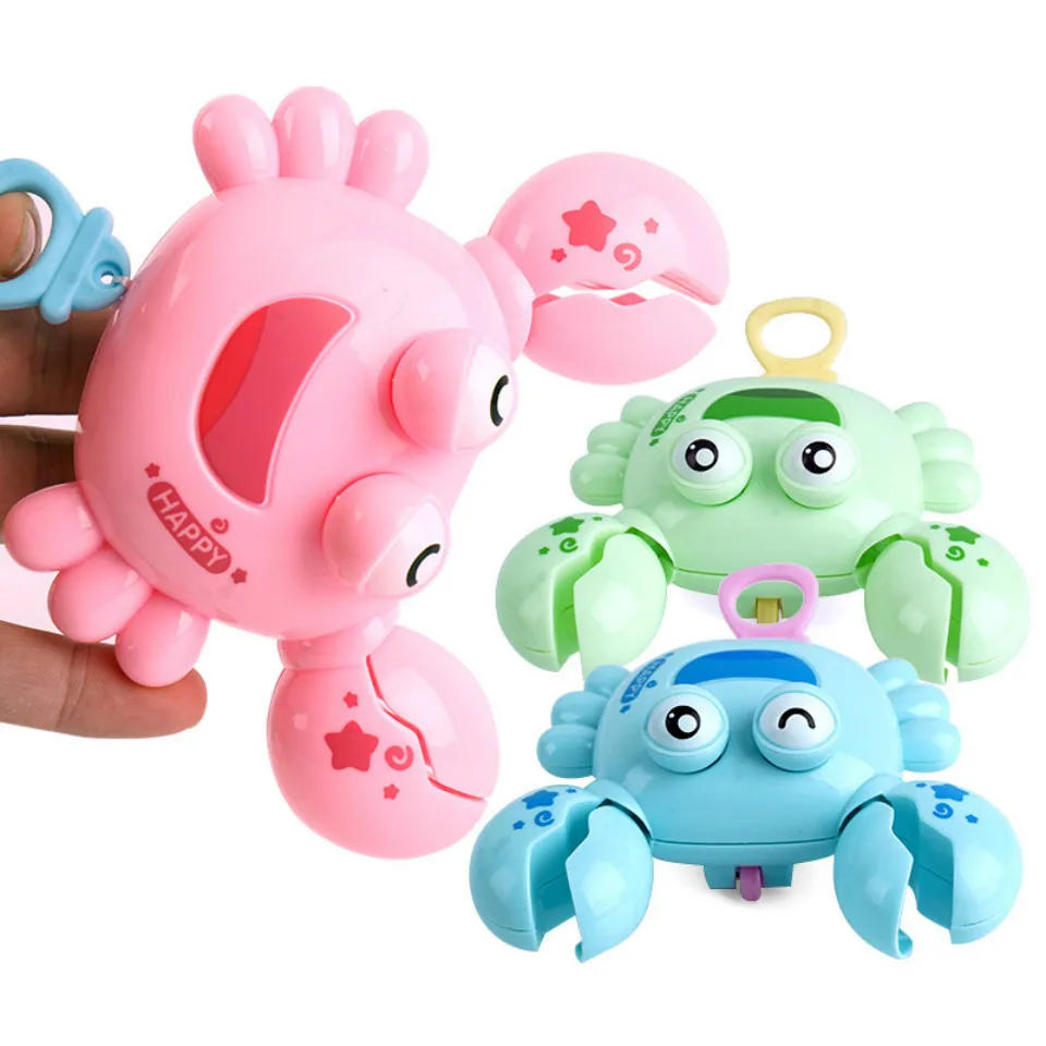 XMJ-0134-crab 1 шт., милые Мультяшные морские животные Черепаха, классические детские игрушки для купания, заводные на цепочке, детские пляжные игрушки для купания - Цвет: XMJ-0134-crab