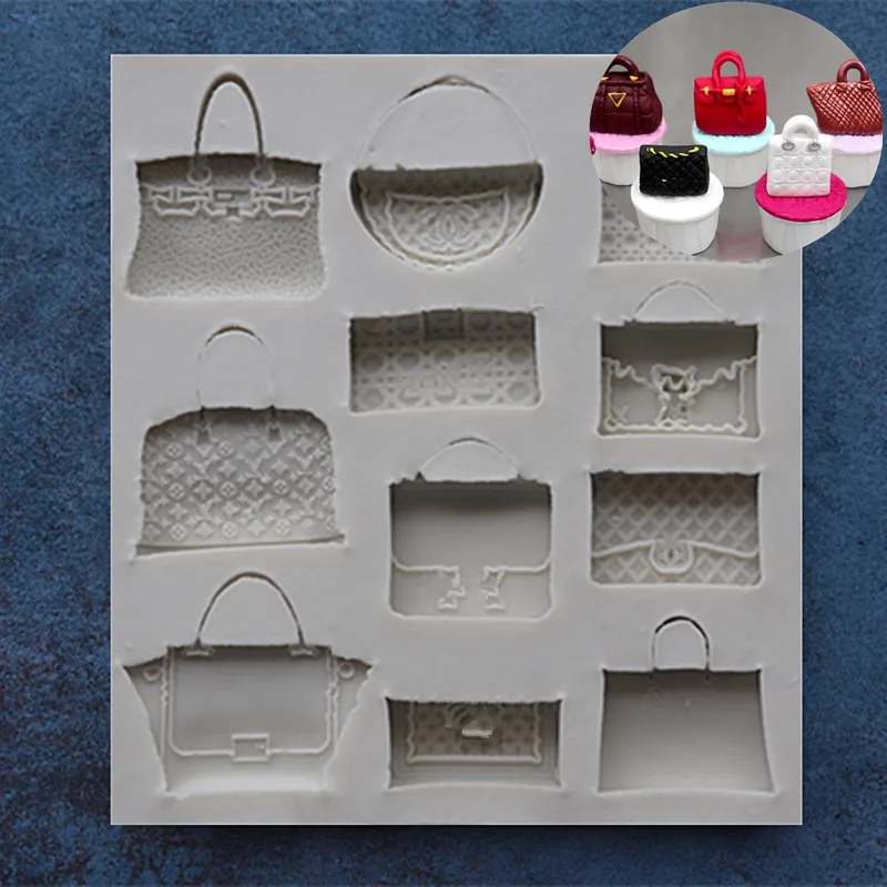 

DIY bag shape mold food grade liquid silicone fondant cake mold chocolate mold