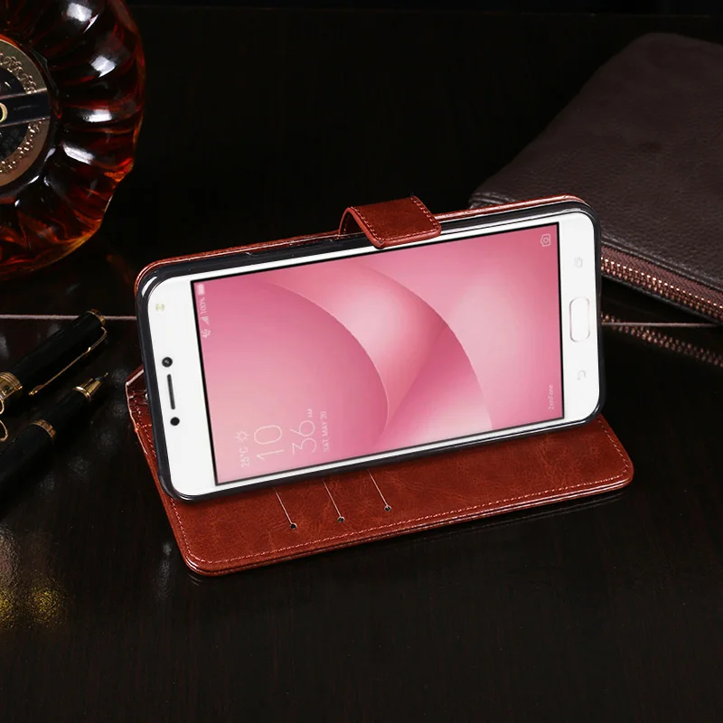 For Asus Zenfone 4 Max ZC550TL Case Magnetic Flip Crazy Horse Pattern Leather Wallet Phone Cover | Мобильные телефоны и