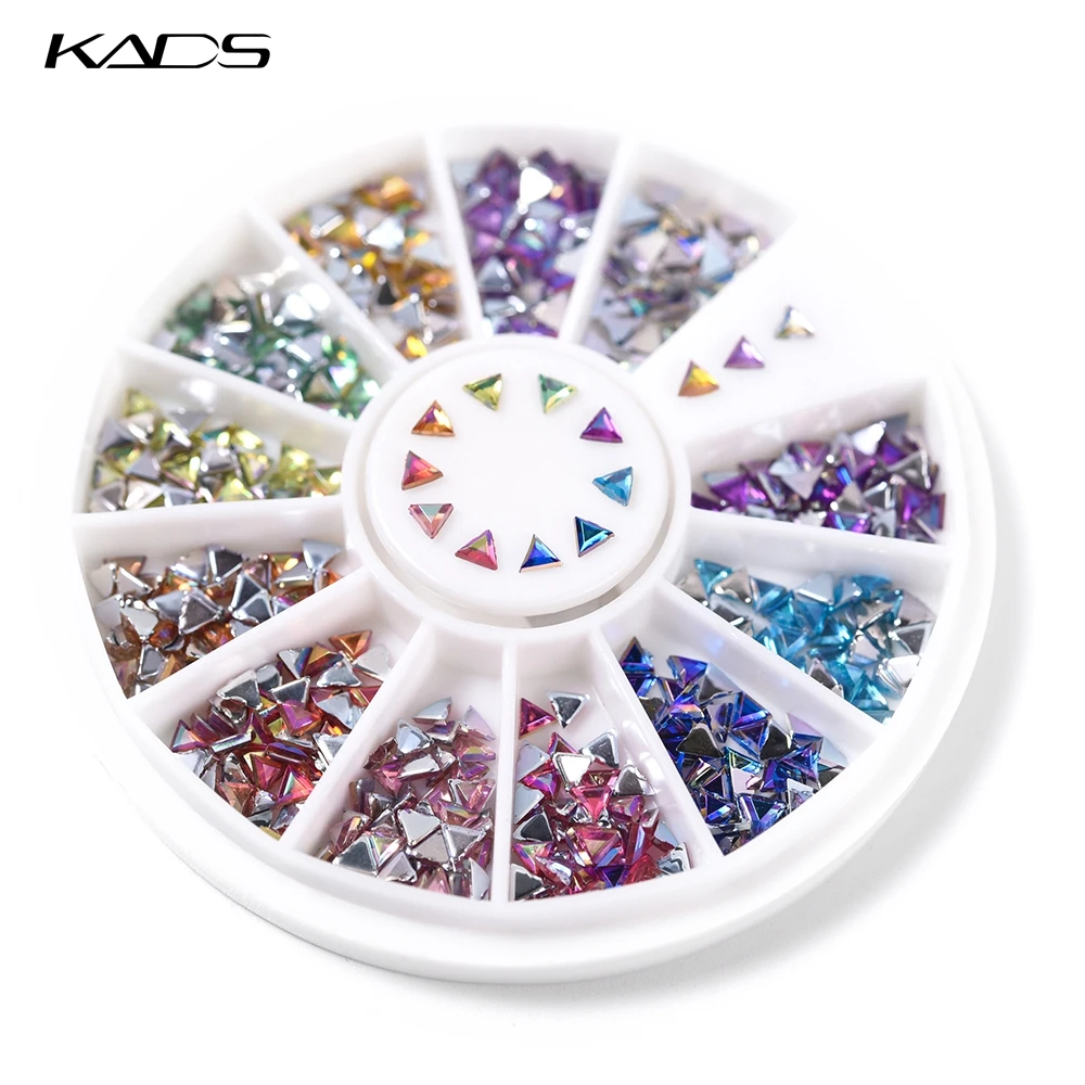 KADS 1.5*3 мм AB Цвет Треугольник 600pcs12 Стиль Красочные Искусство Ногтей Советы