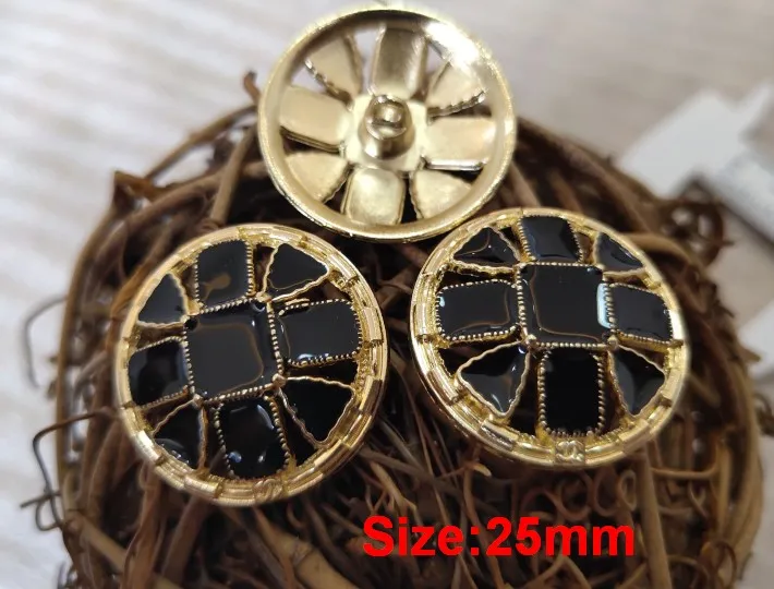 NO9 Size 25mm black Новинка 10 шт. высококачественная металлическая куртка в форме сердца с капельным маслом и пуговицами аксессуары пальто свитер рубашка кнопка 18 мм - Цвет: NO9 Size 25mm black