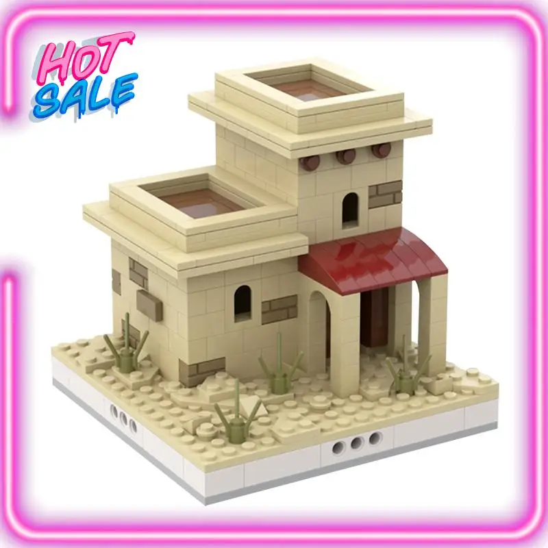 

MOC Street View City Scene Desert House Temple Tower Oasis Village Building Blocks Bricks Children's Toys DIY Gifts Collection