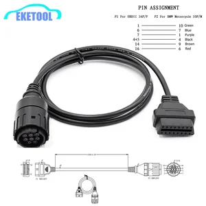 Новинка для BMW 10Pin iCOM A2 D кабель для BMW диагностический тест для мотоцикла 10 Pin Подходит для BMW 10 контактов адаптер подключения OBD2