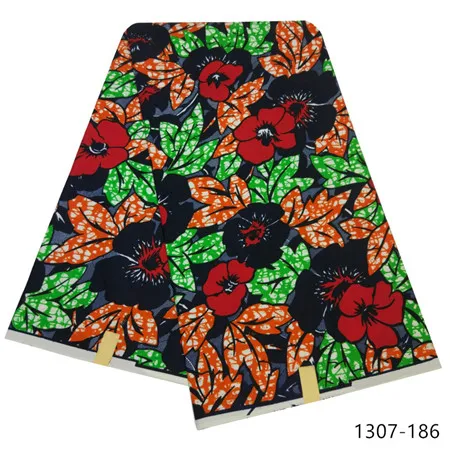 Latest Ankara Wax Fabric Guaranteed Real Wax 6yard/lot High Quality African Fabric Print For Sewing Dress 1307 - Цвет: 1307-186