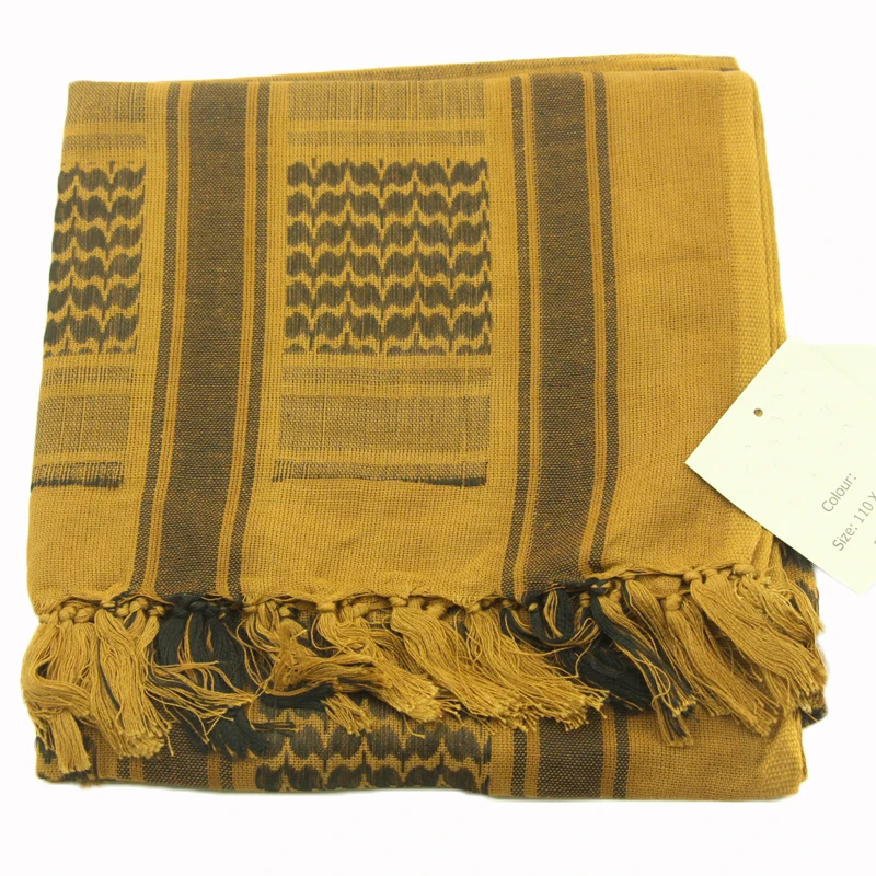 Армейский Военный Тактический Keffiyeh Shemagh шарф в арабском стиле, шаль на шею, накидка на голову, хлопок, зимние шарфы черного цвета