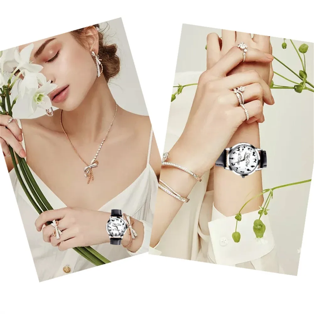 

Fashion Couple Design Leather Band Analog Alloy Quartz Wrist Watch Fashion Ladies Leather Strap