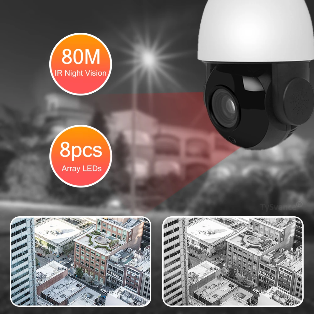 Наружная купольная IP-камера с 30-кратным увеличением HD 5 МП автоматическим