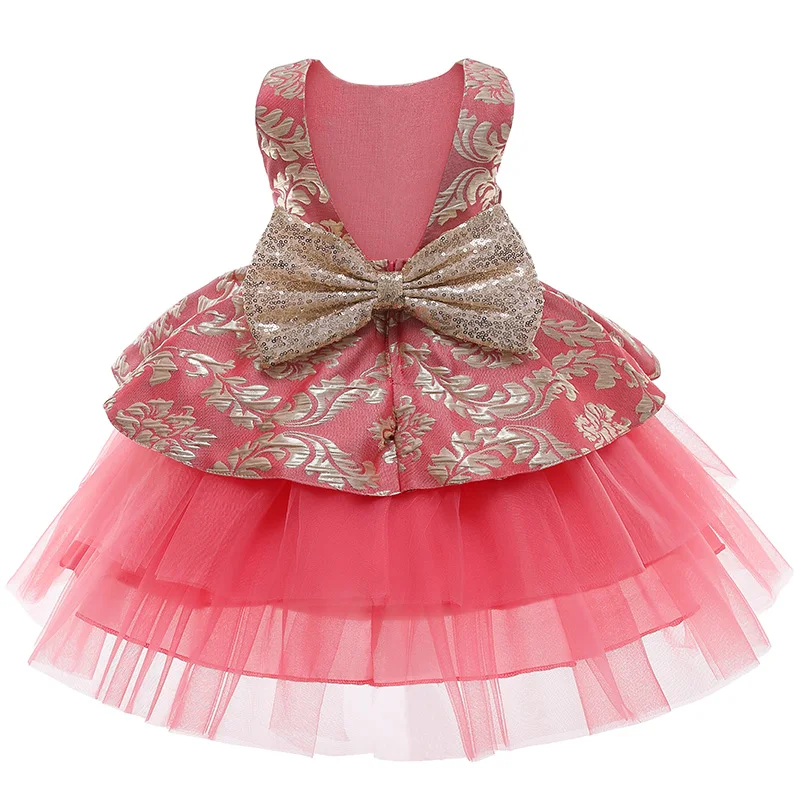 2021 New European american Flower Girl Tutu Dress Sleeveless Princess Mesh Fluffy Baby Full Moon Birthday Gift Children Vestidos | Мать и