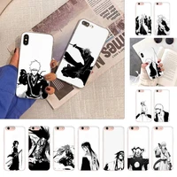 toplbpcs anime bleach black and white phone case for iphone 11 12 13 mini pro xs max 8 7 6 6s plus x 5s se 2020 xr case