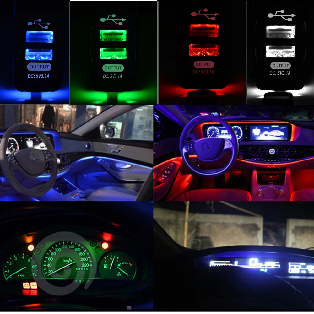 usb socket car charger waterproof usb car socket 12v 24v 5v 3 1a phone charging for marine boat motorcycle free global shipping